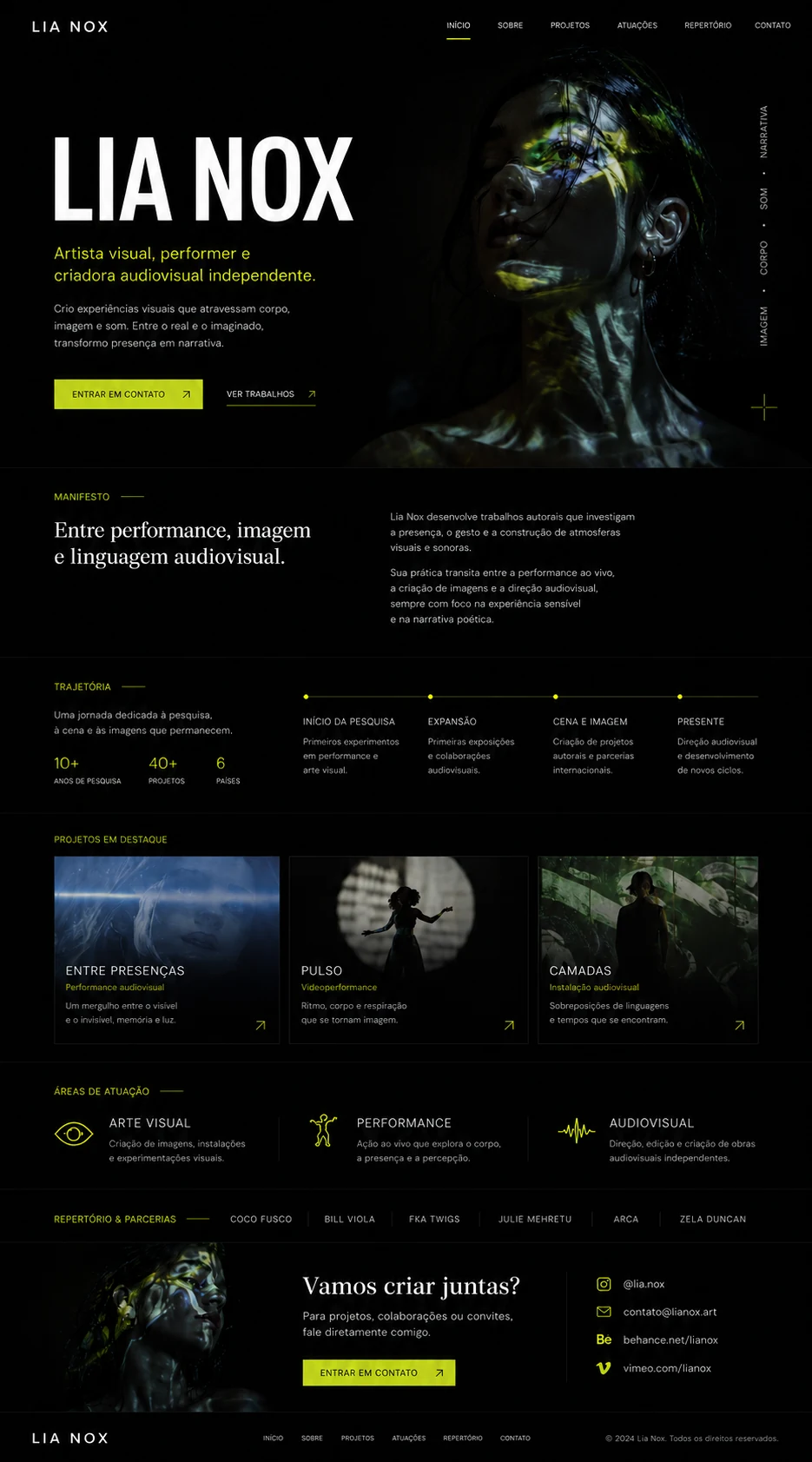 Exemplo do formato Signature para site autoral.
